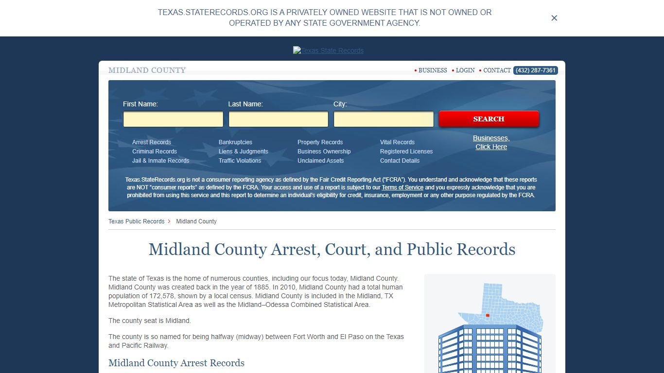 Midland County Arrest, Court, and Public Records